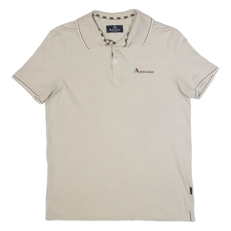 AQUASCUTUM Mens Polo Shirt Beige M
