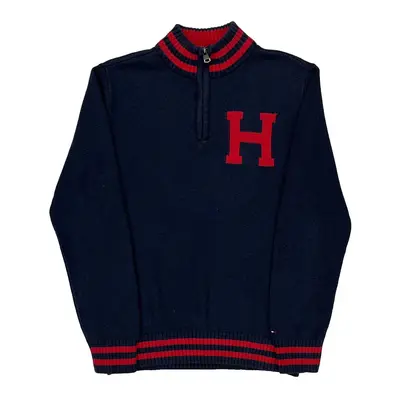Age 12-14 Tommy Hilfiger 1/4 Zip - Medium Navy Cotton
