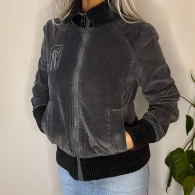 Silvian Heach Cord Jacket - Small Grey Cotton