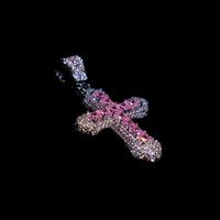 Zirconia Crucifix Pendant 2-Piece Set - Unisex Accessory Made of Zinc Alloy with Durable Design for Versatile Wear jewelry me...