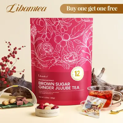 【Buy 1 get 1 free】Libamtea Brown Sugar Ginger Jujube Rose Tea-natural tea drink, rich in natural brown sugar, ginger, red...