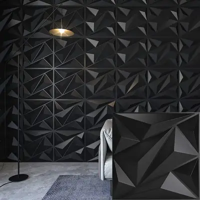 3D Geometric Pattern Wall Panel Sticker, Modern Self Adhesive Wall Sticker, Wall Decor for Interior Living Room Bedroom Hotel...