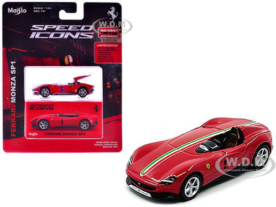 Ferrari Monza SP1 Red with Italian Flag Stripes \