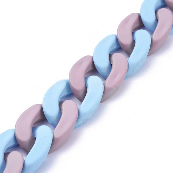Handmade Opaque Spray Painted Acrylic Curb Chains