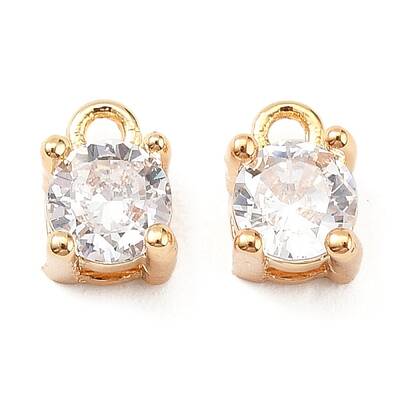 Brass Micro Pave Cubic Zirconia Pendants