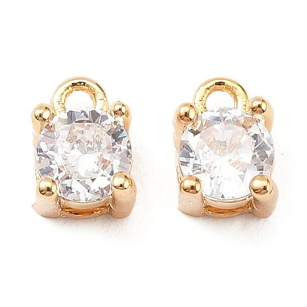 Brass Micro Pave Cubic Zirconia Pendants