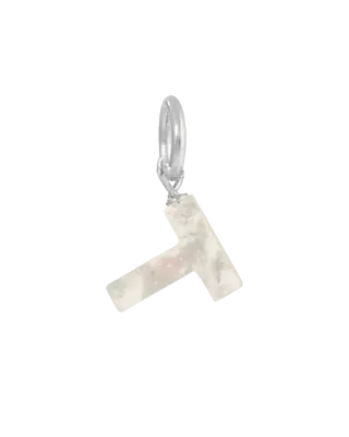 MOP Letter Charm | Metal Color: Silver | Letter: T