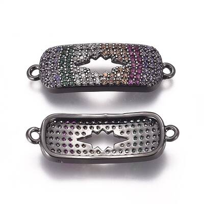 Brass Micro Pave Cubic Zirconia Links connectors