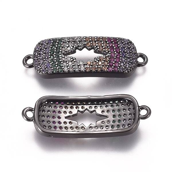 Brass Micro Pave Cubic Zirconia Links connectors