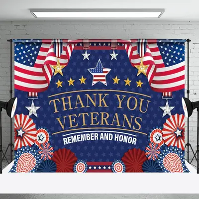 Thank You Veterans Remember And Honor American Backdrop