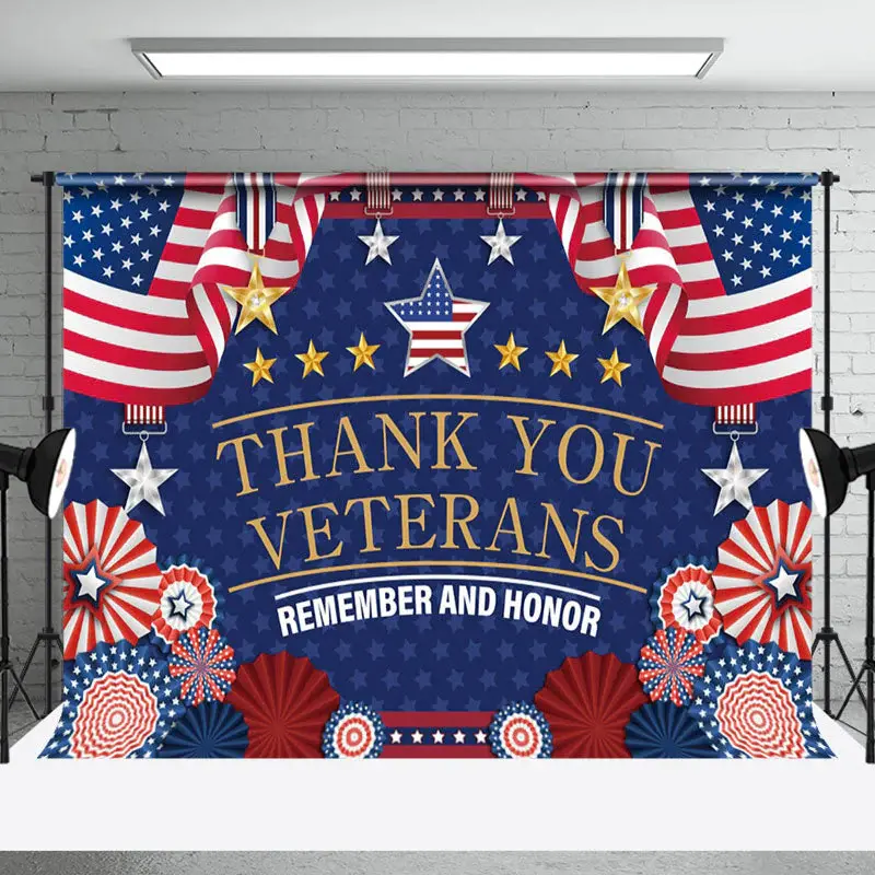 Thank You Veterans Remember And Honor American Backdrop
