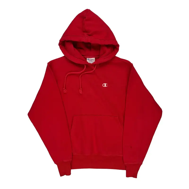 Reverse Weave Champion Hoodie - Medium Red Cotton Blend