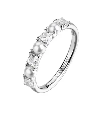 Brosway Bellissimo Anello In Argento Con Zirconi E Perle Fancy Infinite White Fiw178 - Circuito: 50 Mm