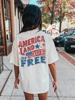 Comfort Colors America Land of The Free T-shirt, Distressed America Shirt, USA Flag Shirt, Stars and Stripes Shirt gulf of am...