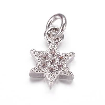 Brass Micro Pave Cubic Zirconia Pendants