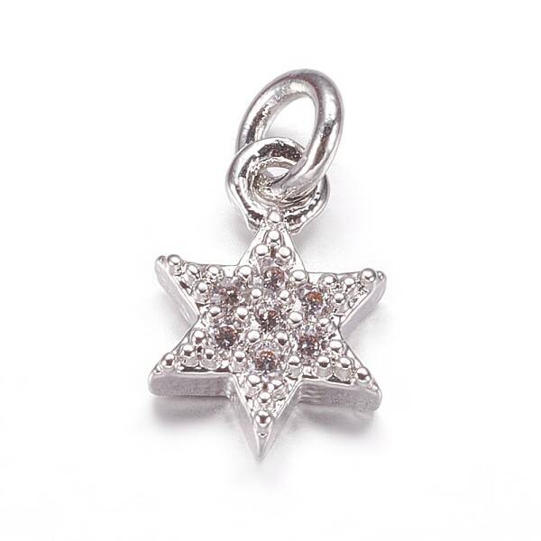 Brass Micro Pave Cubic Zirconia Pendants
