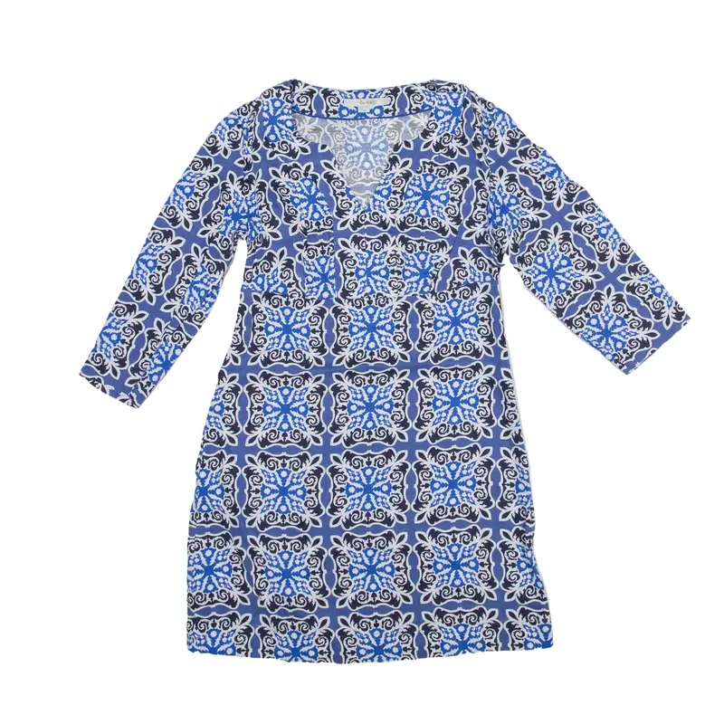 BODEN Mini Dress Blue Floral Long Sleeve Short Womens UK 10