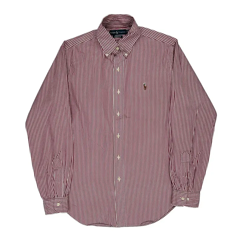 Ralph Lauren Striped Shirt - Medium Red Cotton