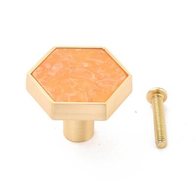 Hexagon with Marble Pattern Brass Box Handles & Knobs