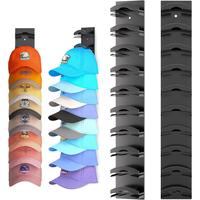 Hat Organizer Hold up to 20 Hats, 2 Pack Hat Rack for Wall with Strong Adhesive, Hat Organizer for Baseball Caps Display for ...