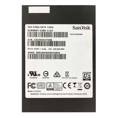 SD8SBAT-128G-1122 SanDisk Z400s Series 128GB SATA 6Gb/s 2.5-Inch Solid State Drive
