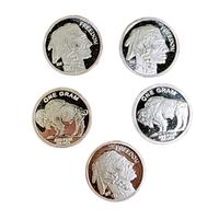 Lot of 5 One Gram .999 Silver  Buffalo Freedom Charms