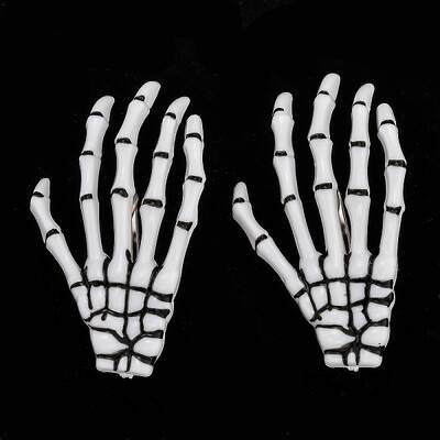 Halloween Skeleton Hands Bone Hair Clips
