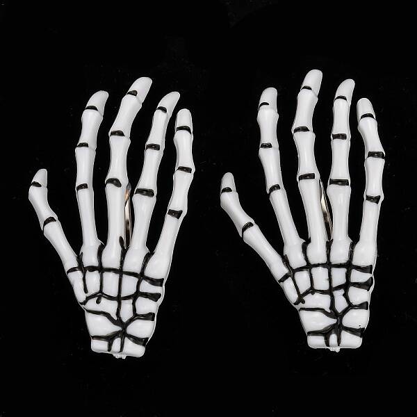 Halloween Skeleton Hands Bone Hair Clips