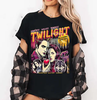 Twilight Shirt Limited Vintage T-Shirt, Button Oversized, Womenswear Twilight Fans Homage T-shirt, Twilight Saga Comic Retro ...