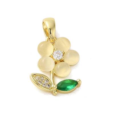 Brass Micro Pave Cubic Zirconia Pendants