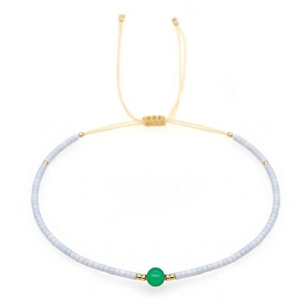 Bohemian Style Colorful Beaded Lucky Stone Couple Bracelet for Women