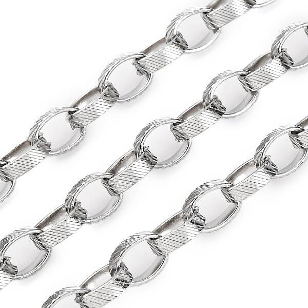 304 Stainless Steel Textured Rolo Chains
