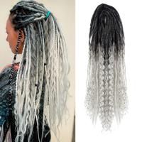 DE Dreadlock Extensions 24 Inch, 3 In 1 Mixed DE Dreads Hippie Style Boho 15 Strands Handmade Braid in Dreadlock Extensions...