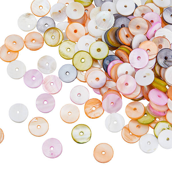 300Pcs Dyed Natural Shell Beads