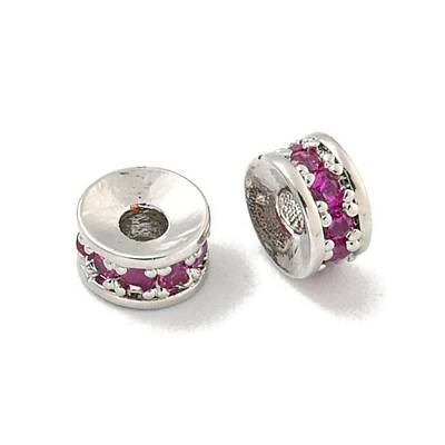 Brass Cubic Zirconia Spacer Beads