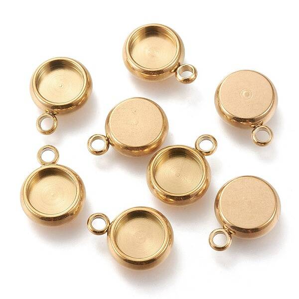 Ion Plating(IP) 304 Stainless Steel Pendant Cabochon Settings