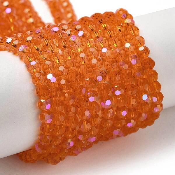Electroplate Transparent Glass Beads Strands