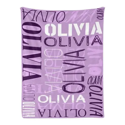 Personalized Name Lilac Soft Blanket Birthday Gift - Aperturee