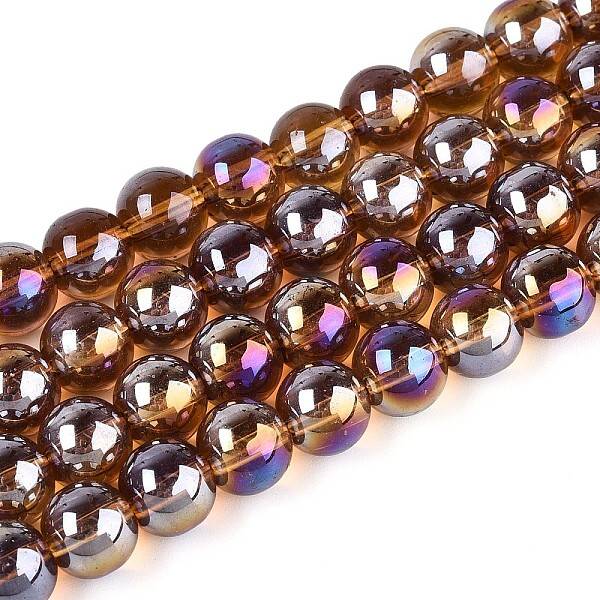 Electroplate Transparent Glass Beads Strands