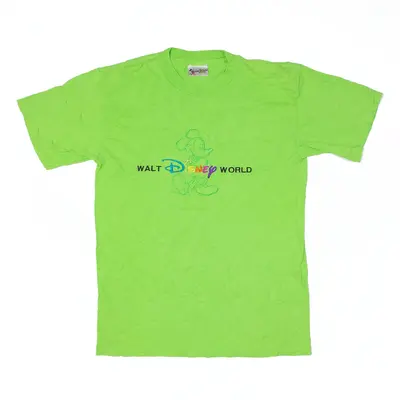 DISNEY STORE Mickey Mouse T-Shirt Green Short Sleeve Mens S
