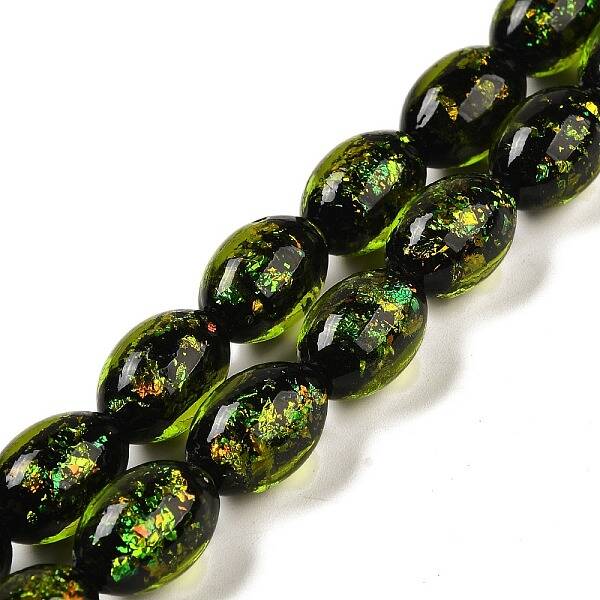 Handmade Dichroic Foil Glass Beads Strands