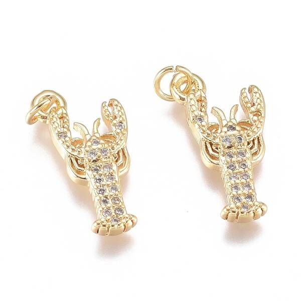 Brass Micro Pave Cubic Zirconia Pendants