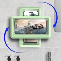 360-Degree Rotatable Smartphone Stand, Waterproof Shower Cellphone Holder, Wall Mounted Phone Holder for Bathroom, Kitche...