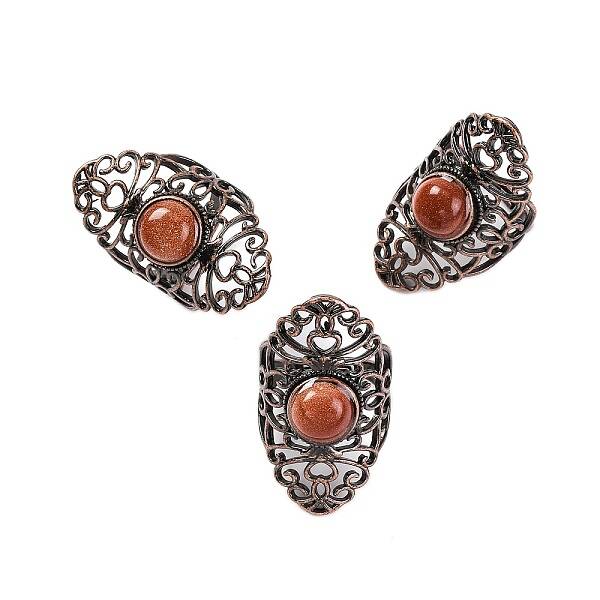 Synthetic Goldstone Retro Finger Rings