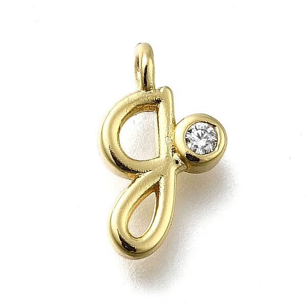 Brass Micro Pave Cubic Zirconia Pendants