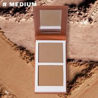 2 Color Contouring Palette, 1 Count Long-lasting Matte Bronzer Palette, Cheek Contour Press Powder, Makeup Gift for Women, Da...
