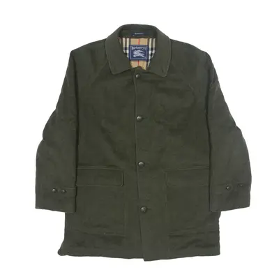 BURBERRY Check Lined Jacket Green Wool 90s Mens L