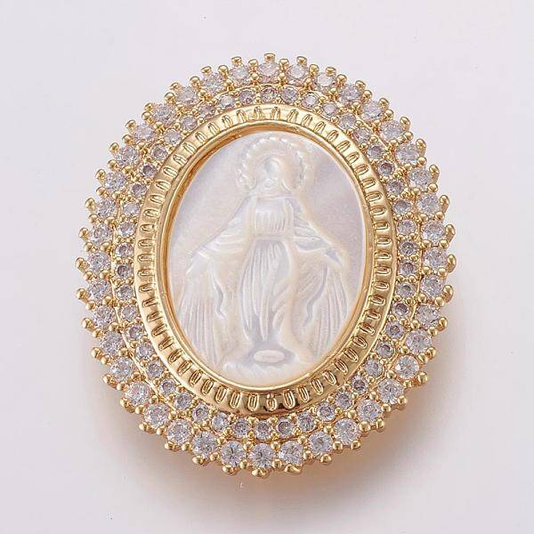 Brass Micro Pave Cubic Zirconia Pendants