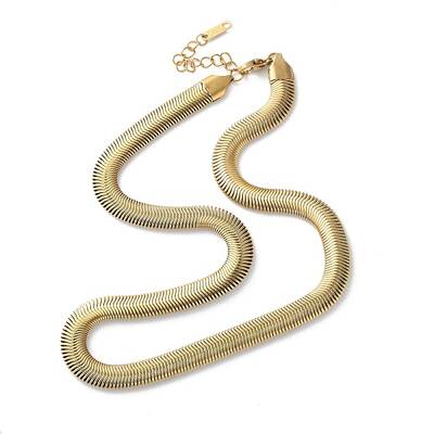 316 Surgical Stainless Steel Flat Snake Chain Necklaces