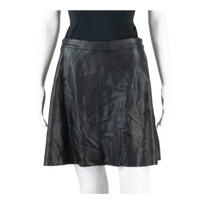 VILA Faux Leather Womens Skater Skirt Black Short M